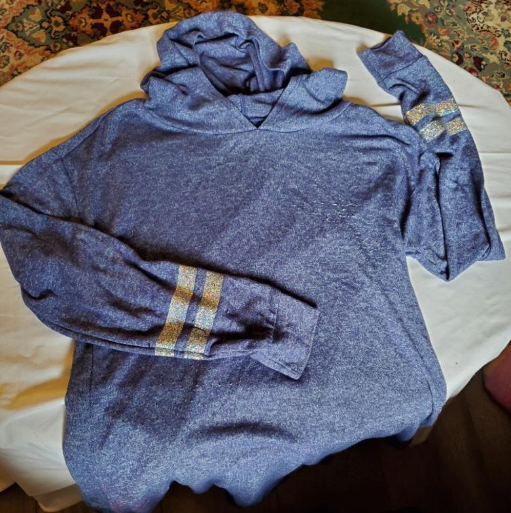 Blue hooded long sleeve